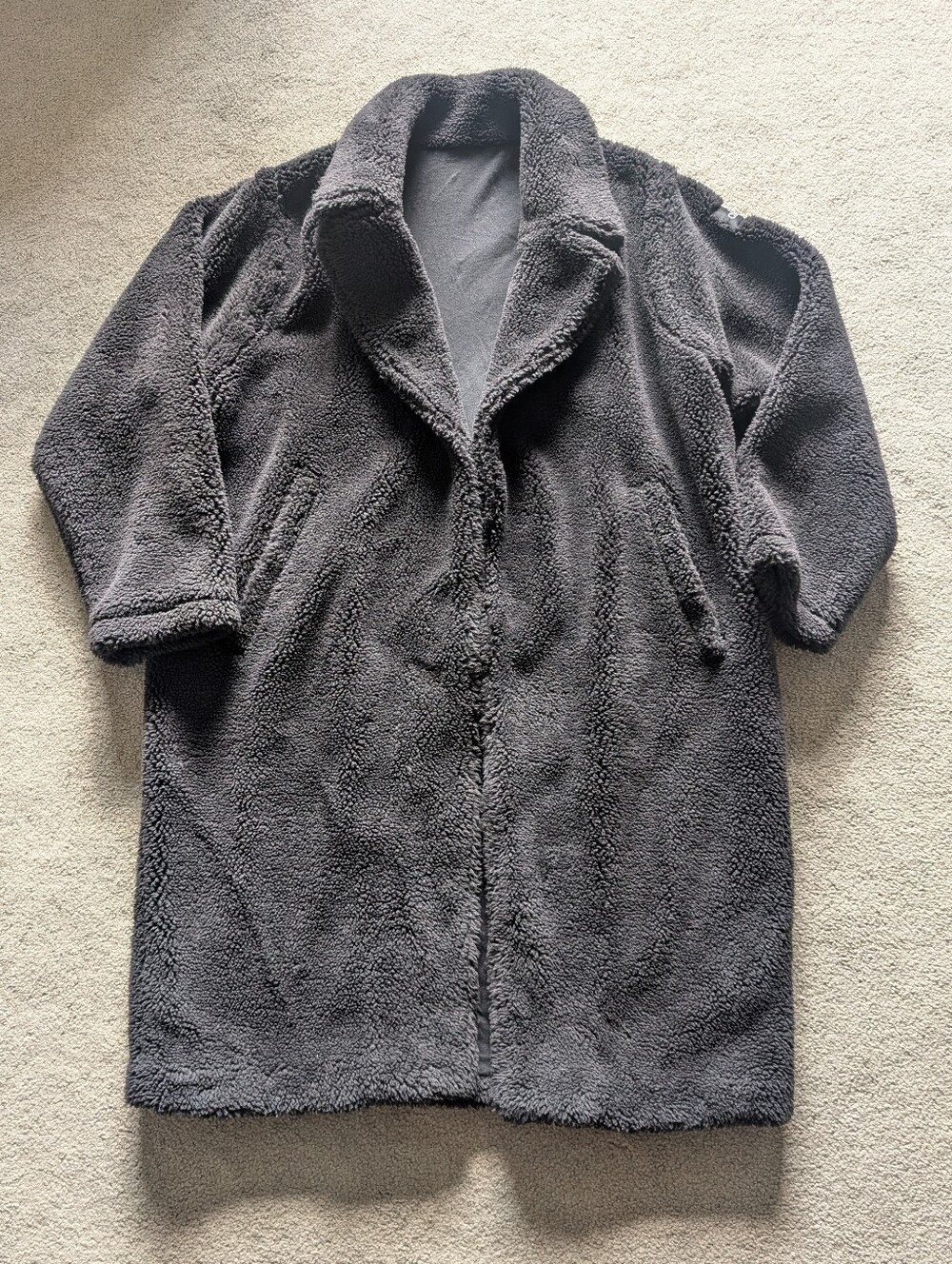 ALO Yoga Black Sherpa Trench Long Oversize Coat | Women's size Large